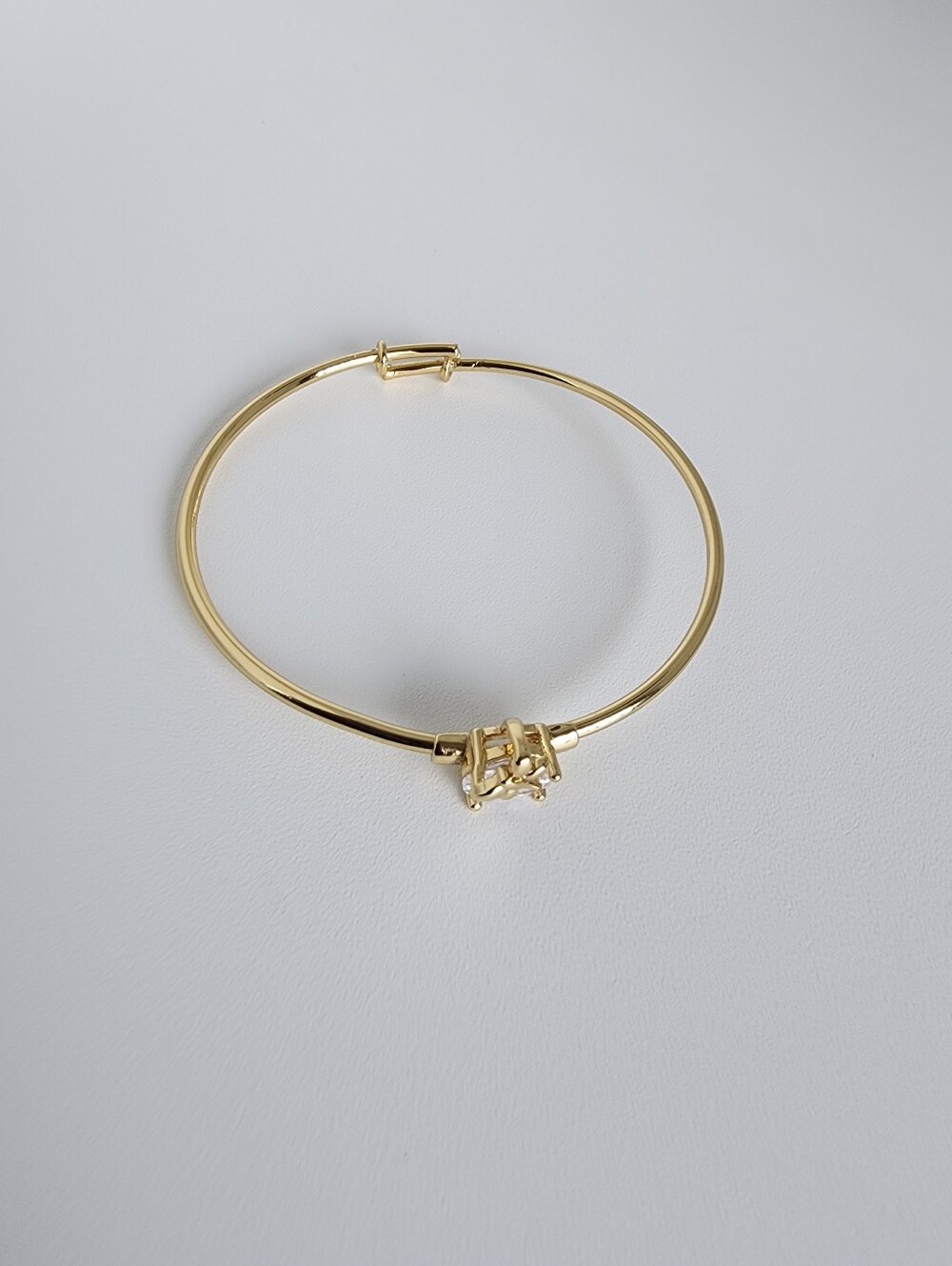 Gold Plated Butterfly CZ Bangle Bracelet Girls Kids 40mm Gift Jewelry - Picture 5 of 7